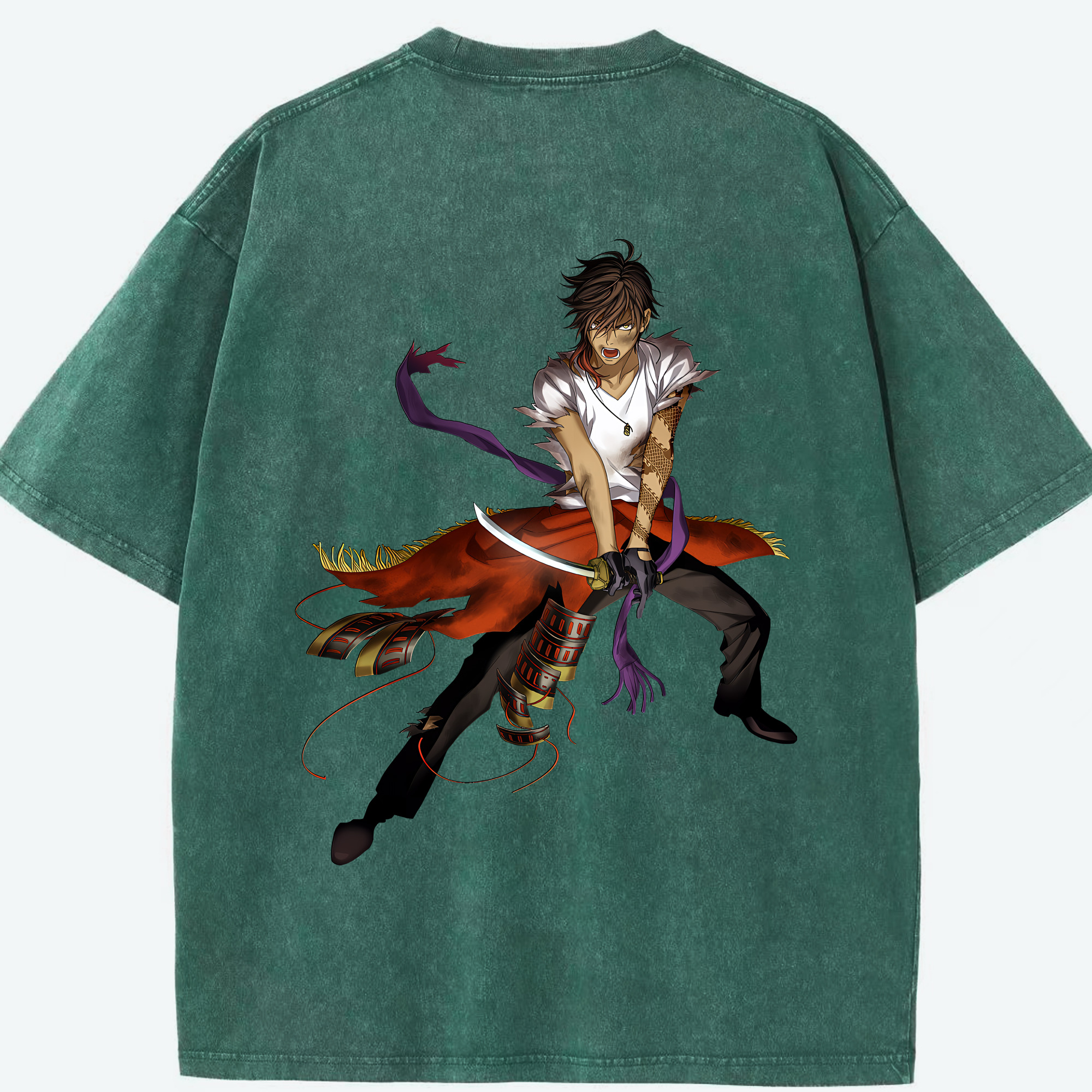 （画像用） 刀剣乱舞 Touken Ranbu 綿100% ヴィンテージ風 半袖Tシャツ（背面プリント）